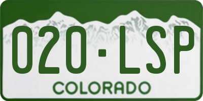 CO license plate 020LSP