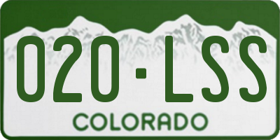 CO license plate 020LSS