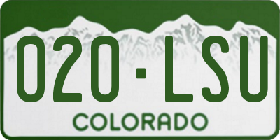 CO license plate 020LSU