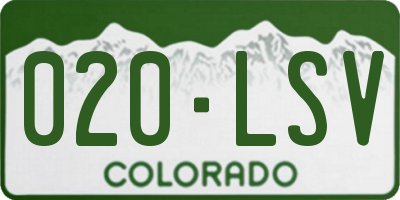 CO license plate 020LSV