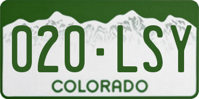 CO license plate 020LSY