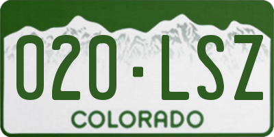 CO license plate 020LSZ