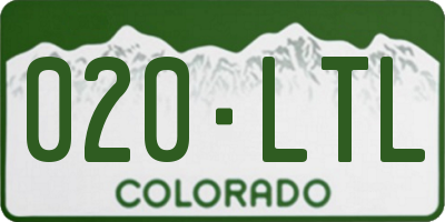 CO license plate 020LTL
