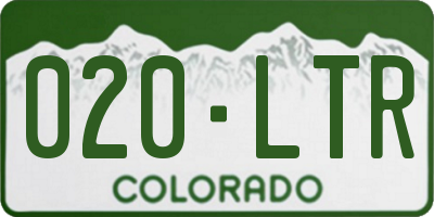 CO license plate 020LTR