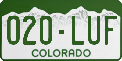 CO license plate 020LUF