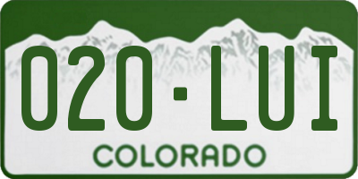 CO license plate 020LUI