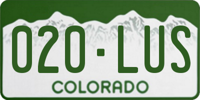 CO license plate 020LUS