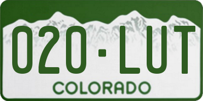 CO license plate 020LUT