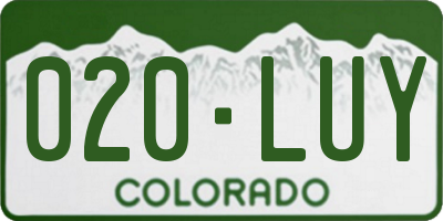 CO license plate 020LUY