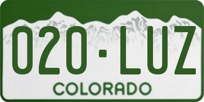 CO license plate 020LUZ