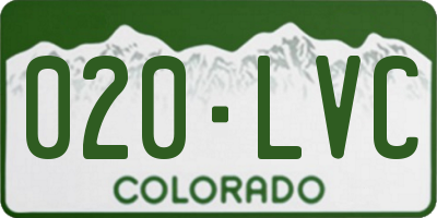 CO license plate 020LVC