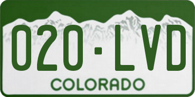 CO license plate 020LVD