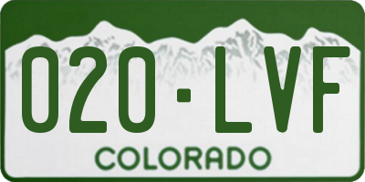 CO license plate 020LVF