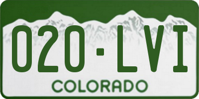 CO license plate 020LVI