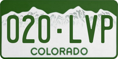 CO license plate 020LVP