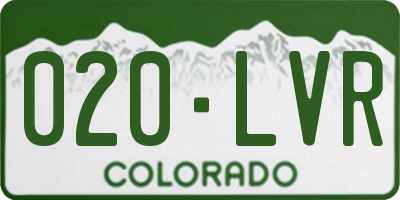 CO license plate 020LVR