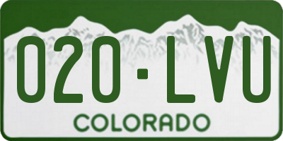 CO license plate 020LVU