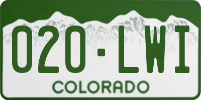 CO license plate 020LWI
