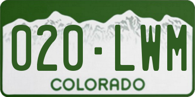 CO license plate 020LWM
