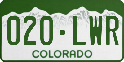 CO license plate 020LWR