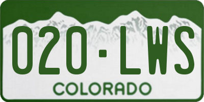 CO license plate 020LWS