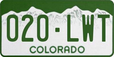CO license plate 020LWT