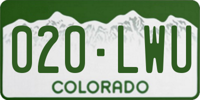 CO license plate 020LWU