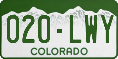 CO license plate 020LWY