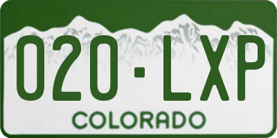CO license plate 020LXP