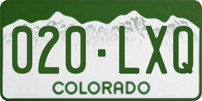 CO license plate 020LXQ