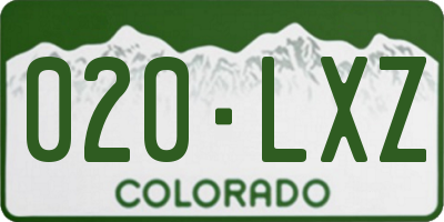 CO license plate 020LXZ