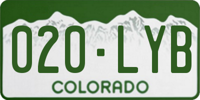 CO license plate 020LYB