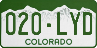 CO license plate 020LYD