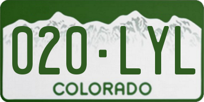 CO license plate 020LYL