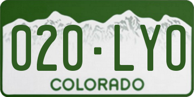CO license plate 020LYO