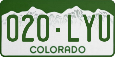 CO license plate 020LYU