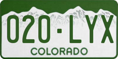 CO license plate 020LYX