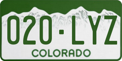 CO license plate 020LYZ