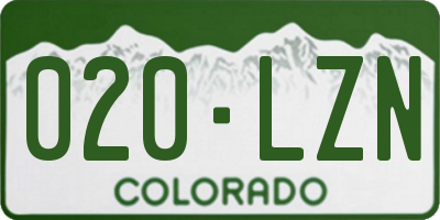 CO license plate 020LZN