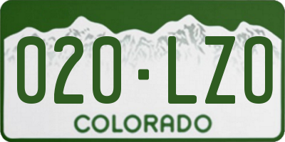 CO license plate 020LZO