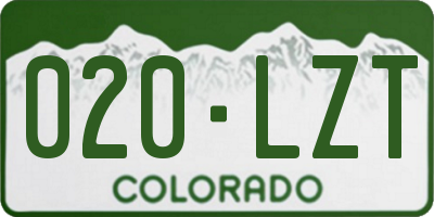 CO license plate 020LZT