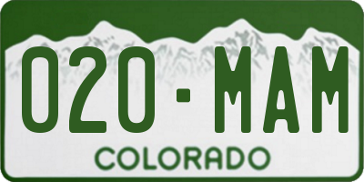 CO license plate 020MAM