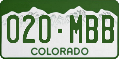 CO license plate 020MBB