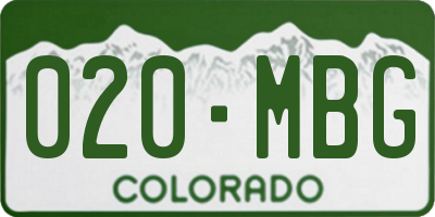 CO license plate 020MBG
