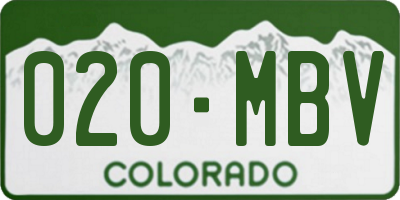 CO license plate 020MBV