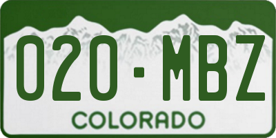 CO license plate 020MBZ