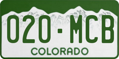 CO license plate 020MCB