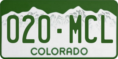 CO license plate 020MCL
