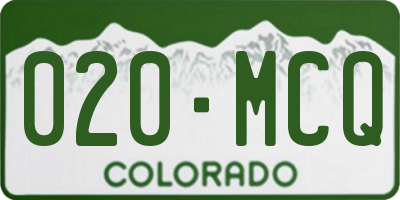 CO license plate 020MCQ