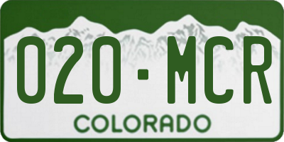CO license plate 020MCR
